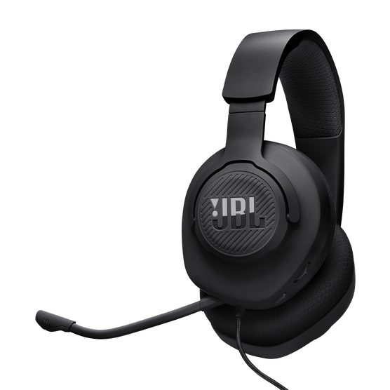 JBL Quantum 100M2 - Black - Wired over-ear gaming headset with detachable mic and mute option - Hero